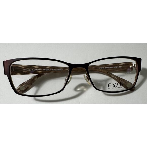 Fysh Urban Eyewear 3473 FRAMES ONLY Brown Metal Womens Glasses 52-17-135 986 - Picture 8 of 10